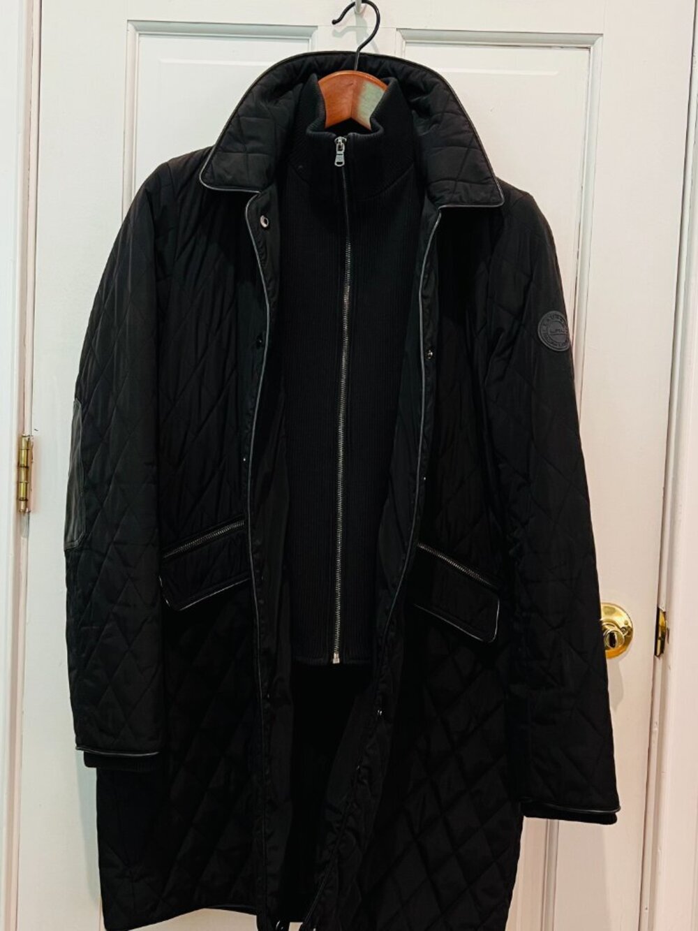 Lauren Ralph Lauren black diamond-quilted coat Size Large - Picture 8 of 16
